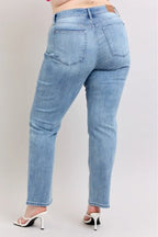 Judy Blue Plus Size High Waist Dad Jeans - Women / Jeans & Denim by Trendsi | Available at Handbags Specialist Headquarter