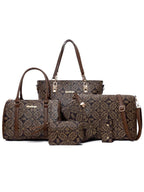 6-Piece Geometric Pattern Bag Set - Wallet by Trendsi | Available at Handbags Specialist Headquarter