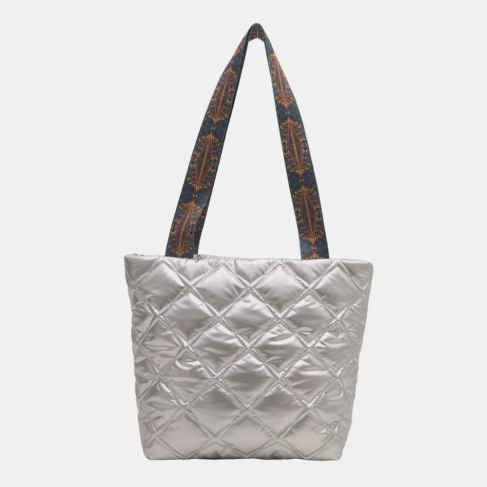 PU Leather Printed Strap Quilted Handbag - Tote Bag by Trendsi | Available at Handbags Specialist Headquarter