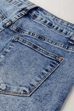 High-Waisted Wide-Leg Cuffed Jeans - Women / Jeans & Denim by Trendsi | Available at Handbags Specialist Headquarter