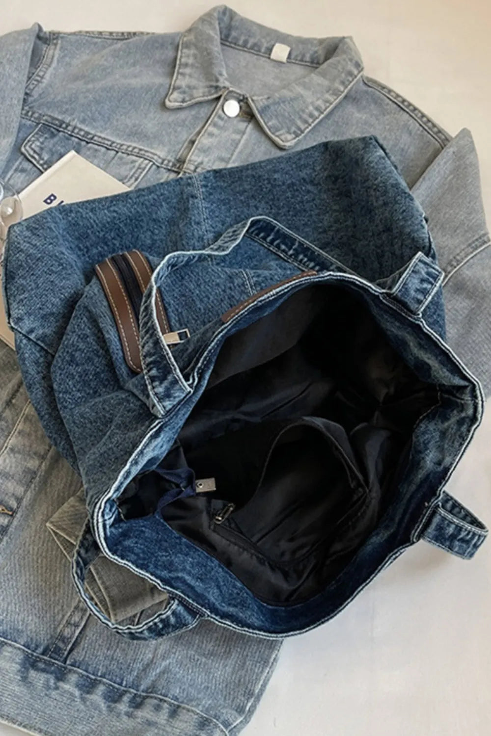 Medium Denim Tote Bag - Tote Bag by Trendsi | Available at Handbags Specialist Headquarter