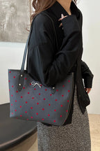 Bow Trim Polyester Tote Bag - Tote Bag by Trendsi | Available at Handbags Specialist Headquarter