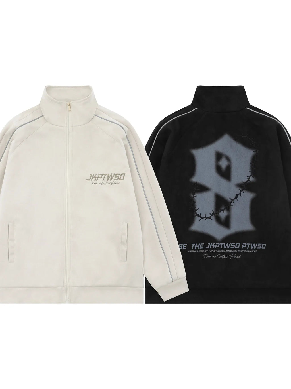 Men's Letter Graphic Track Jacket with Contrast Trim - Men's jackets by Trendsi | Available at Handbags Specialist Headquarter