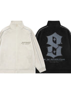 Men's Letter Graphic Track Jacket with Contrast Trim - Men's jackets by Trendsi | Available at Handbags Specialist Headquarter