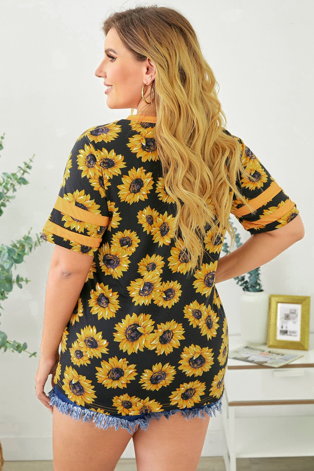 Plus Size V-Neck Tee Shirt - Plus Size Shirts by Trendsi | Available at Handbags Specialist Headquarter