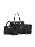 6-Piece Leather Textured Bag Set - Wallet by Trendsi | Available at Handbags Specialist Headquarter