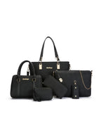 6-Piece Leather Textured Bag Set - Wallet by Trendsi | Available at Handbags Specialist Headquarter