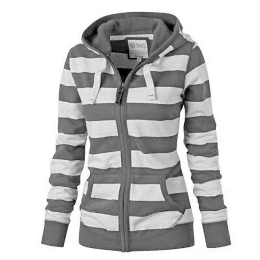 Hooded Striped Sweater – Cozy Long Sleeve Design for Modern Comfort