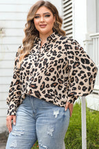Plus Size Printed Long Sleeve Shirt - Plus Size Shirts by Trendsi | Available at Handbags Specialist Headquarter