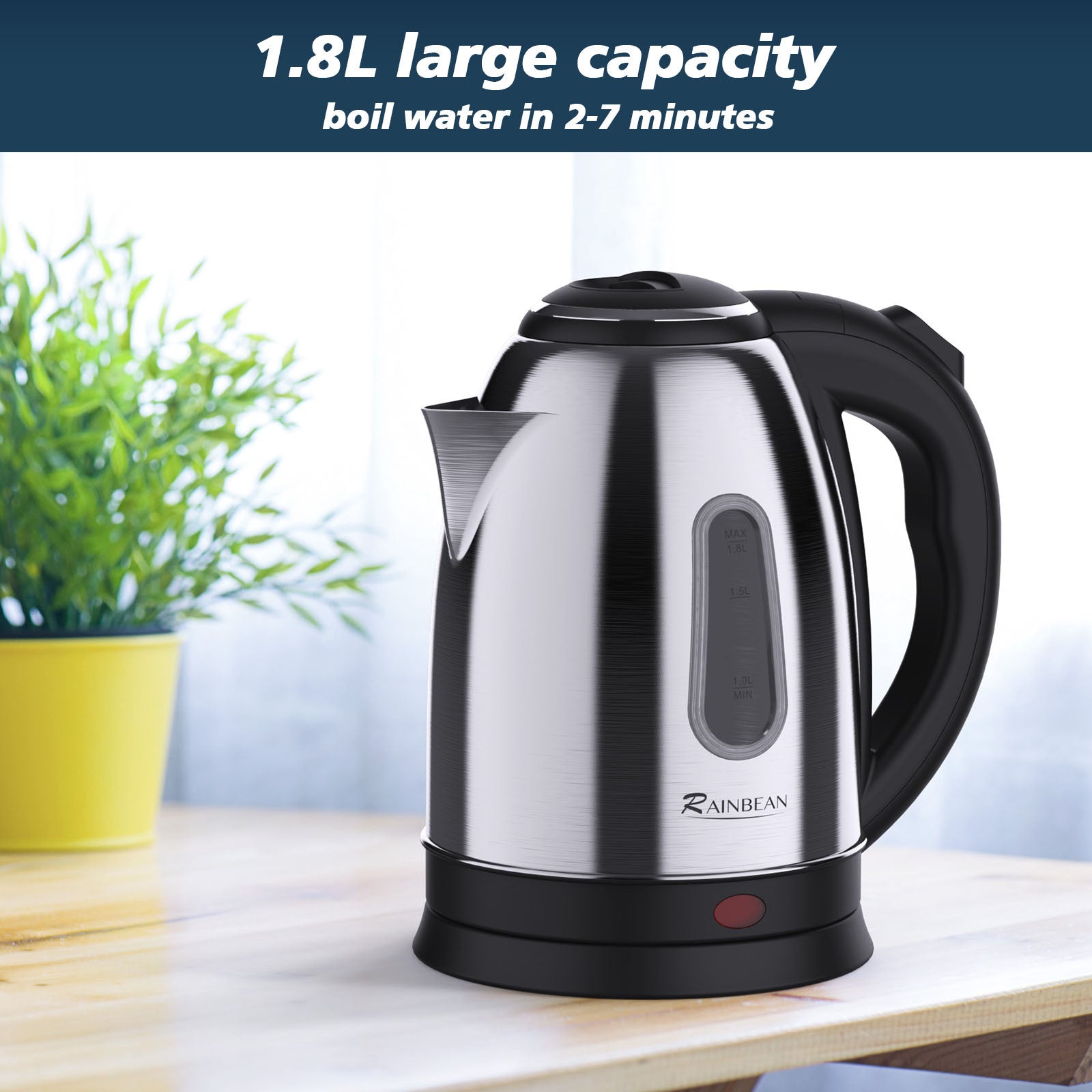 RapidBoil 1.8L Electric Kettle with Safety Features - Decor by Trendsi | Available at Handbags Specialist Headquarter