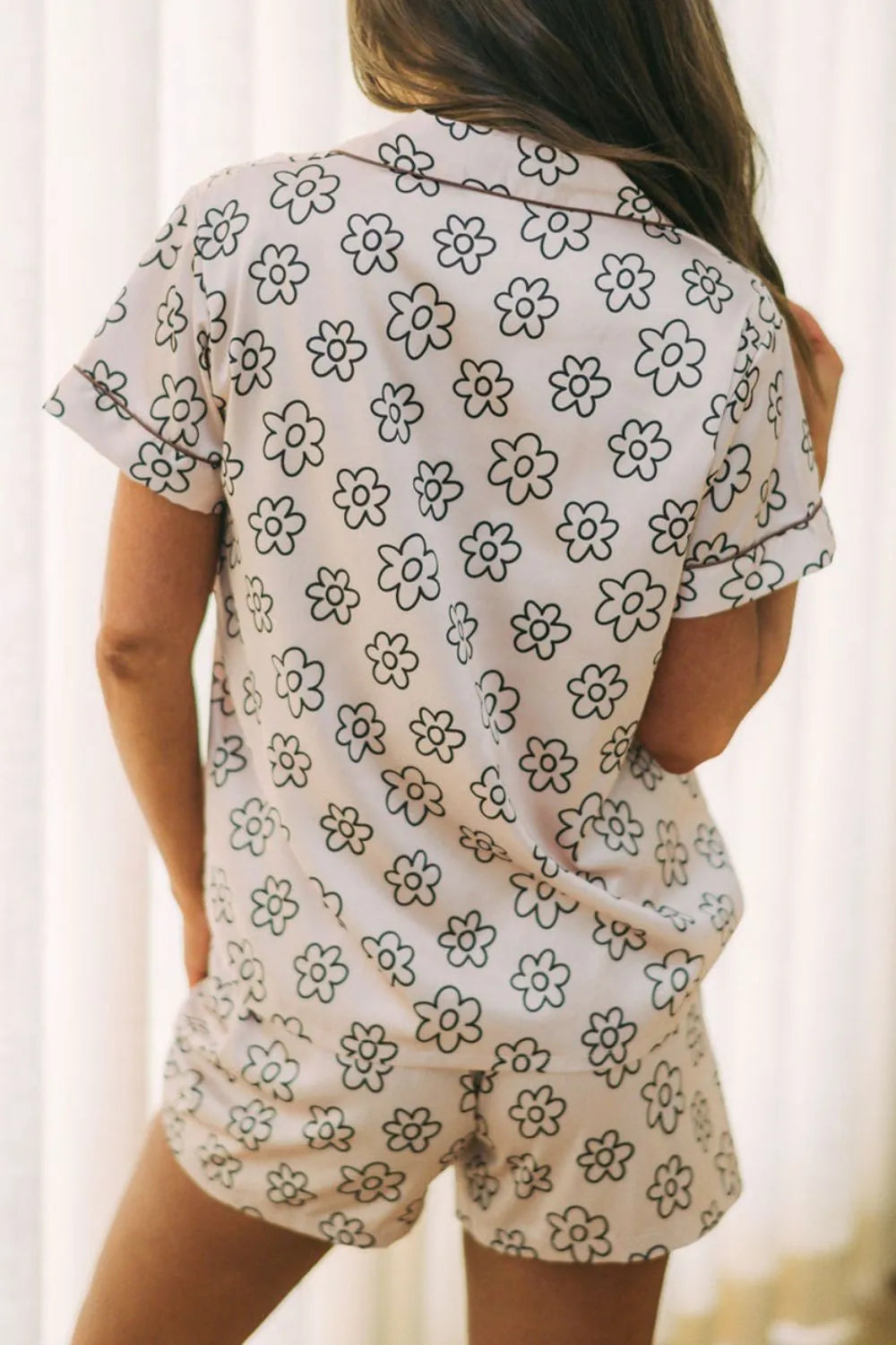 Flower Printed Top and Shorts Lounge Set - Sleepwear by Trendsi | Available at Handbags Specialist Headquarter
