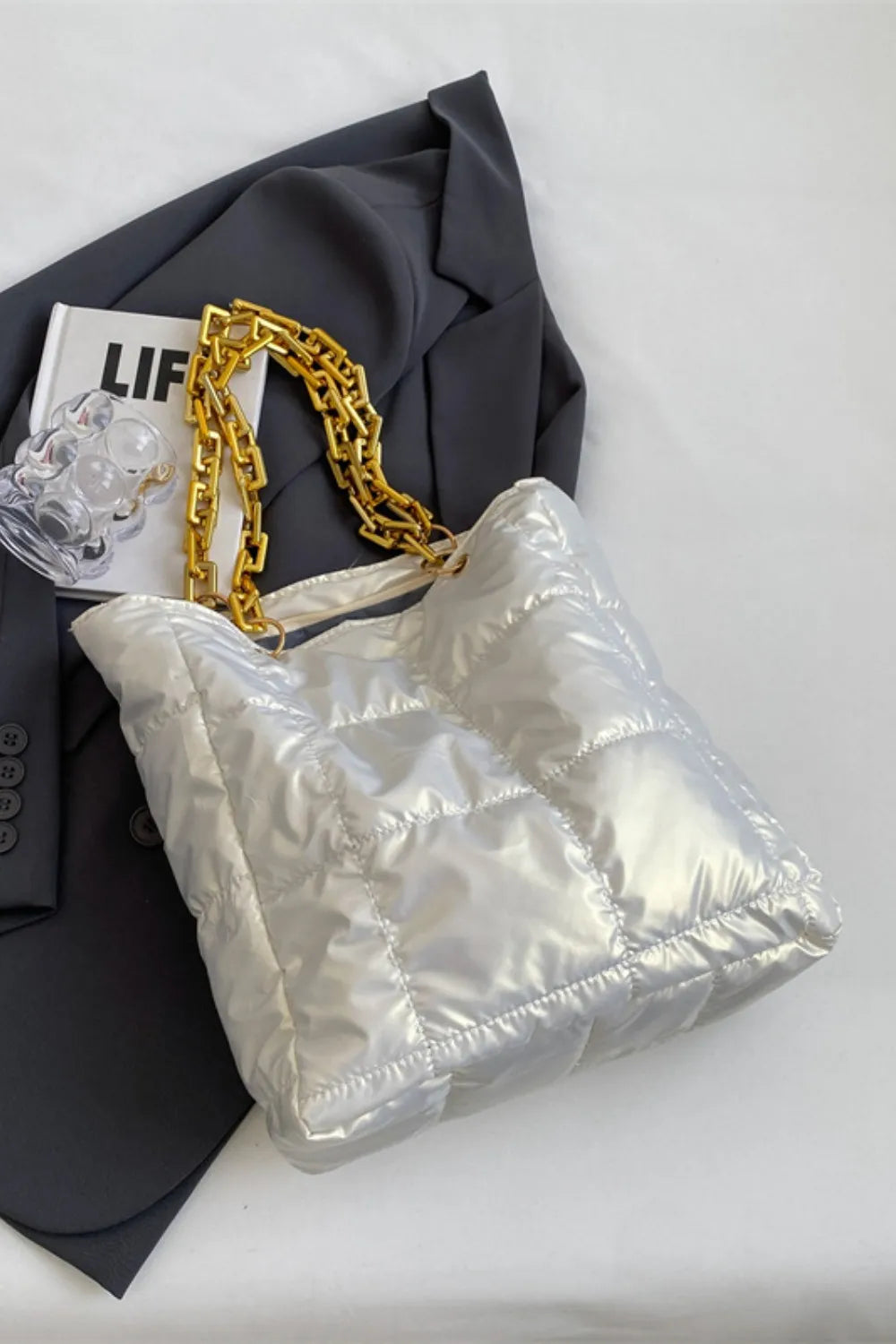 Bubble Texture Chain Handbag - handbags by Trendsi | Available at Handbags Specialist Headquarter