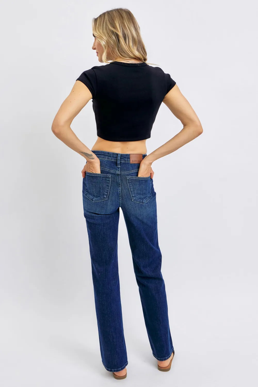Judy Blue Full Size Tummy Control Straight Jeans Plus Size - Women / Jeans & Denim by Trendsi | Available at Handbags Specialist Headquarter