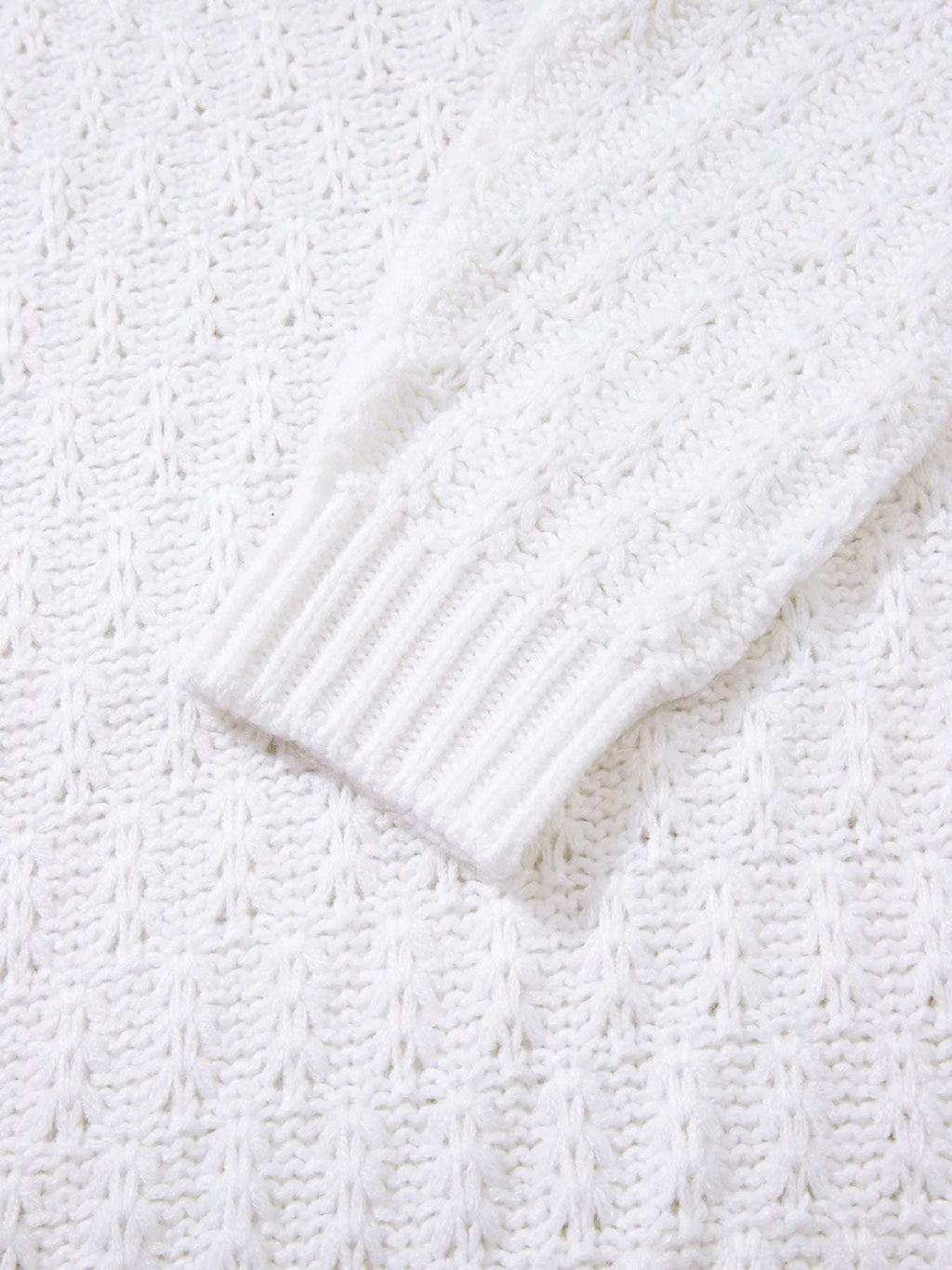 Textured Knit Ribbed Edge V Neck Loose Sweater - Tops by Trendsi | Available at Handbags Specialist Headquarter