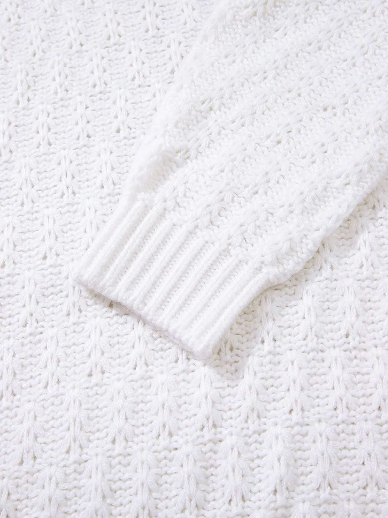 Textured Knit Ribbed Edge V Neck Loose Sweater - Tops by Trendsi | Available at Handbags Specialist Headquarter