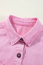 Button Down Short Sleeve Denim Dress - Women / Jeans & Denim by Trendsi | Available at Handbags Specialist Headquarter