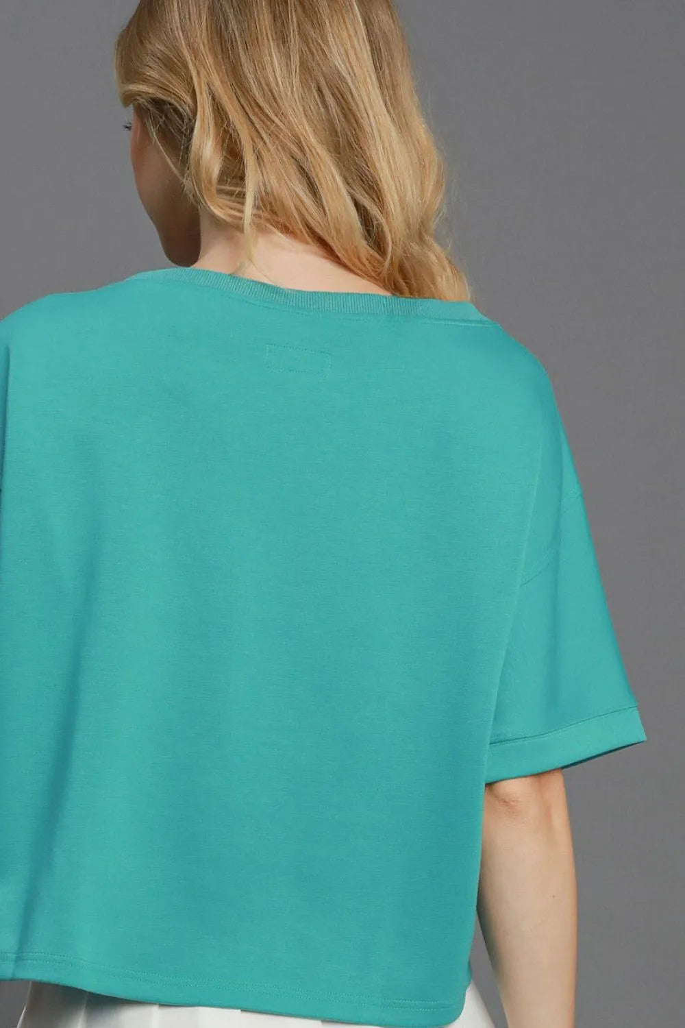 Umgee Full Size Lightweight Cropped Sweatshirt Plus Size - Dresses by Trendsi | Available at Handbags Specialist Headquarter