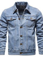 Men's Button Down Long Sleeve Denim Jacket - Men's jackets by Trendsi | Available at Handbags Specialist Headquarter