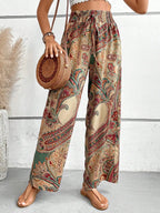 Printed Wide Leg Pants - Women Pants by Trendsi | Available at Handbags Specialist Headquarter