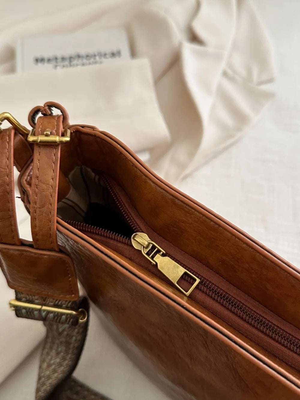 PU Leather Adjustable Strap Crossbody Bag with Pouch - Crossbody Bag by Trendsi | Available at Handbags Specialist Headquarter