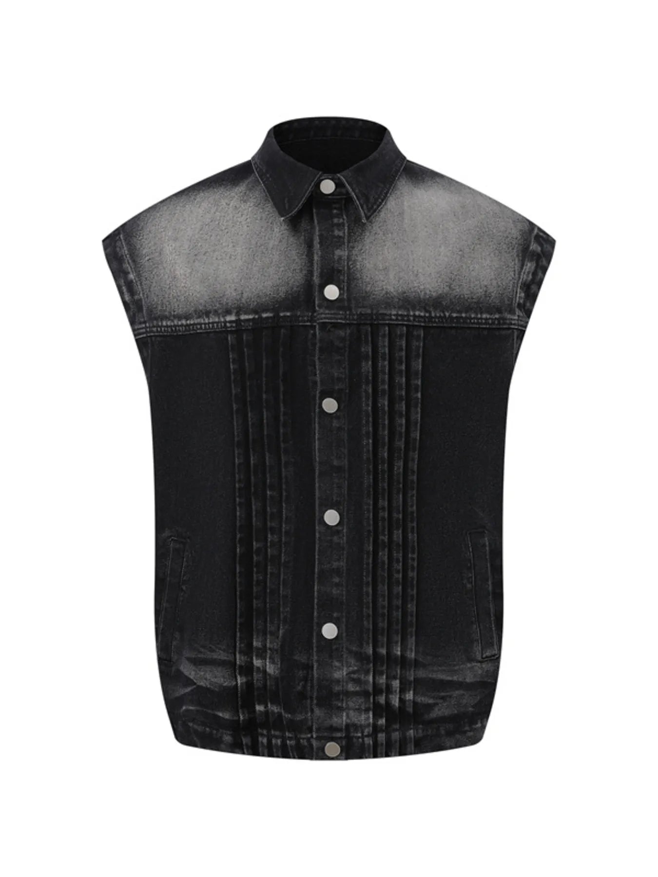 Men's Plus Size Sleeveless Vintage Washed Denim Jacket - Men's jackets by Trendsi | Available at Handbags Specialist Headquarter