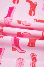 Cowgirl Boots Printed Shirt and Shorts Set - Sleepwear by Trendsi | Available at Handbags Specialist Headquarter