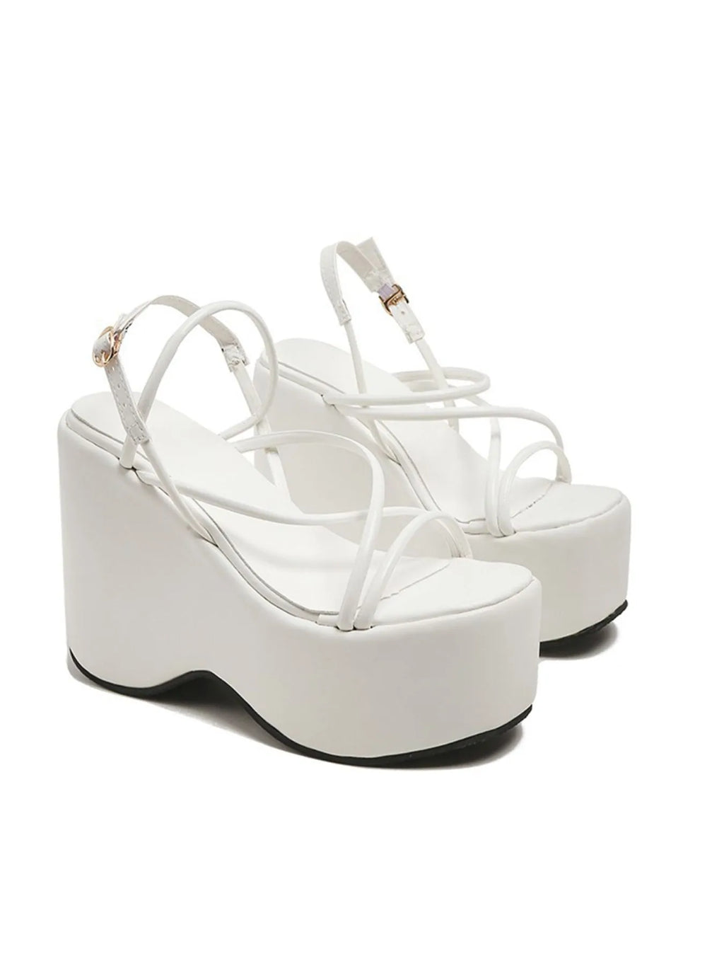 Strappy Platform Wedge Sandals - Women Sandals by Trendsi | Available at Handbags Specialist Headquarter