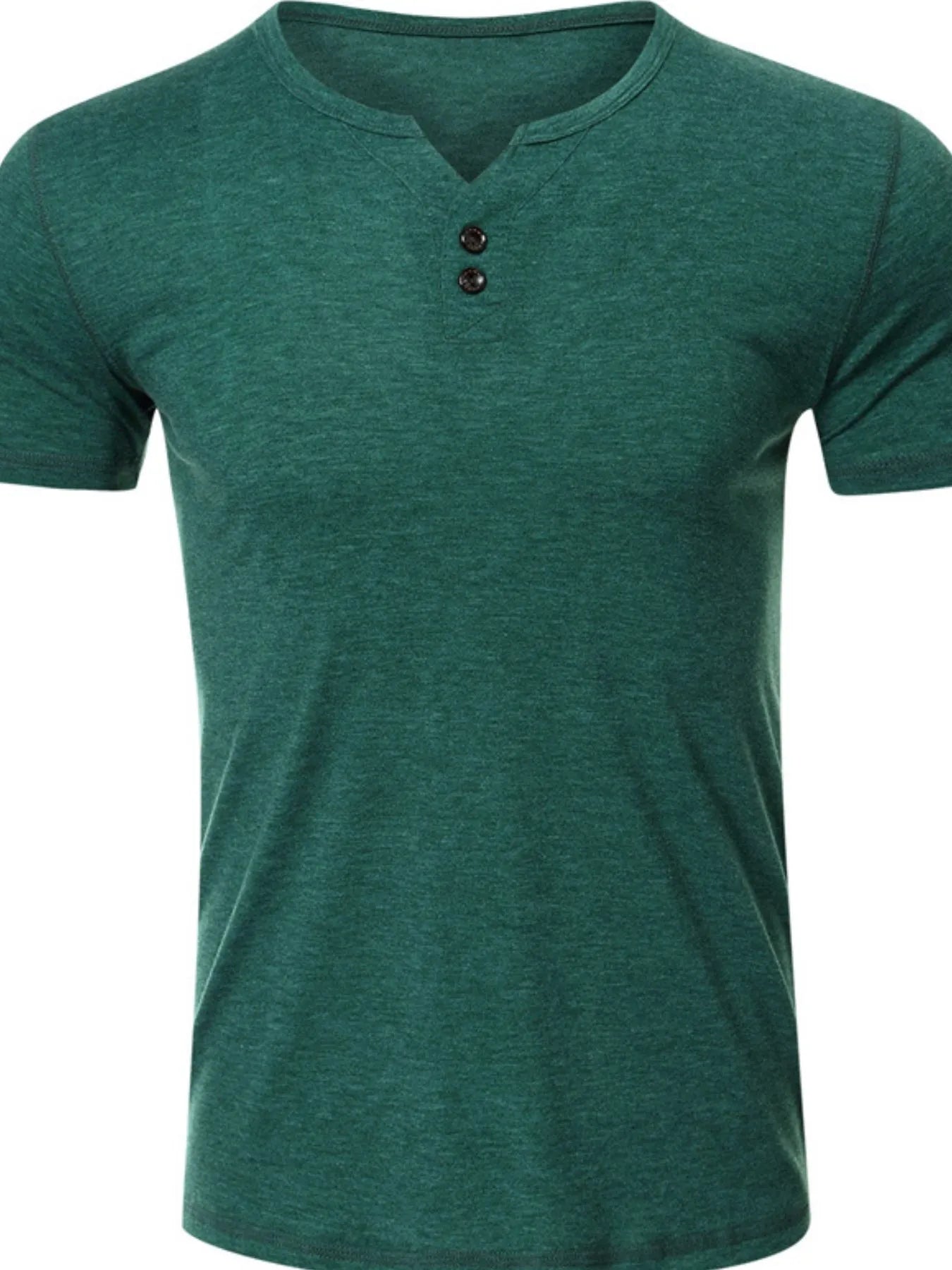 Men's Henley Short Sleeve Polo Top - Men's Polo shirt by Trendsi | Available at Handbags Specialist Headquarter