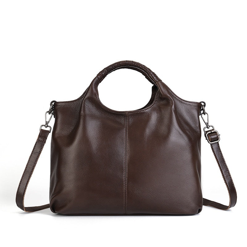 Retro Luxe: Genuine Leather Women's Tote - Handbags by Trendsi | Available at Handbags Specialist Headquarter