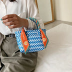 Contrast Woven Handbag with Ribbon - Tote Bag by Trendsi | Available at Handbags Specialist Headquarter