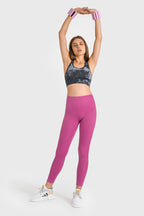 Millennia High Waist Ankle-Length Yoga Leggings - Leggings by Trendsi | Available at Handbags Specialist Headquarter