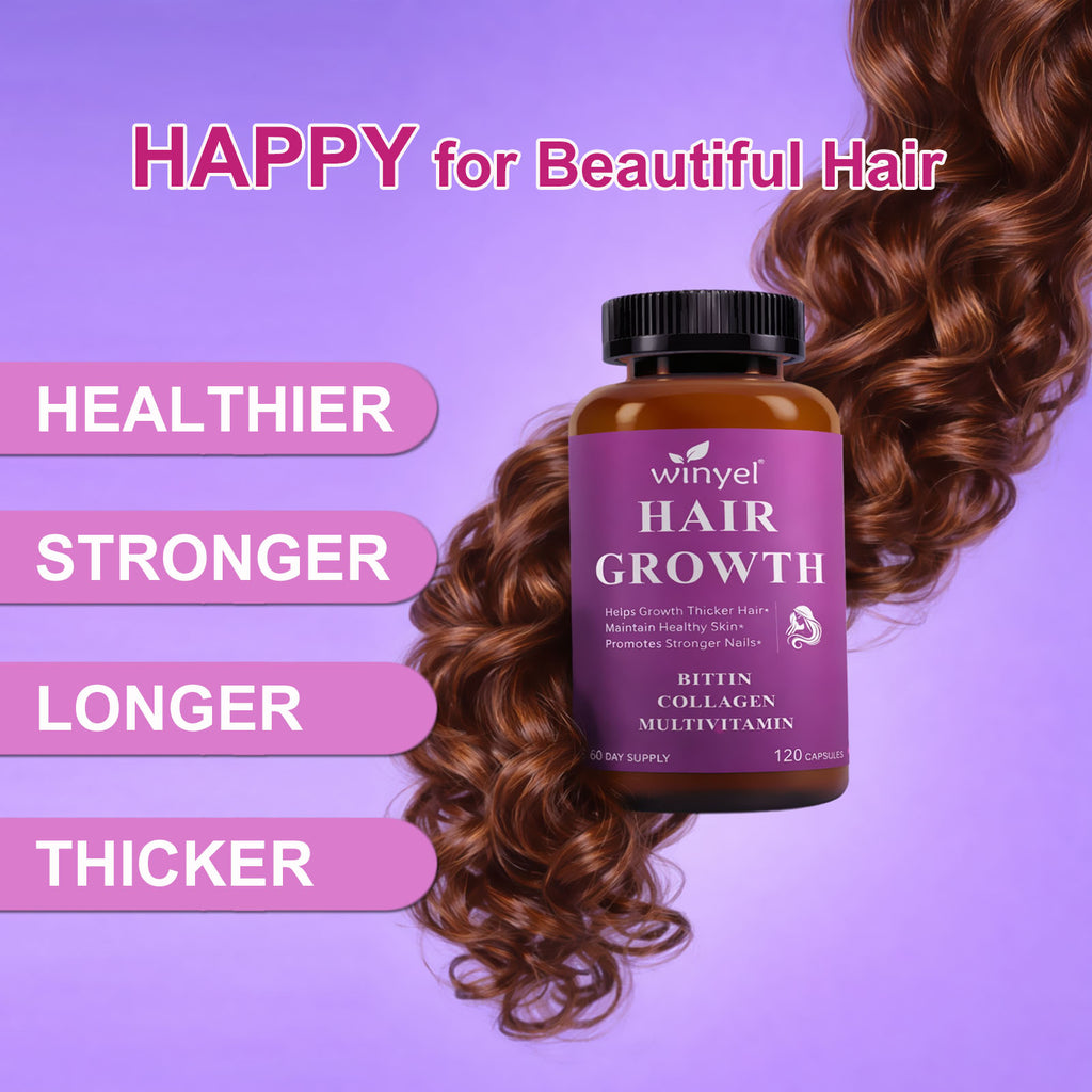 Hair Growth Vitamins with Biotin & Collagen, 60-Day Supply