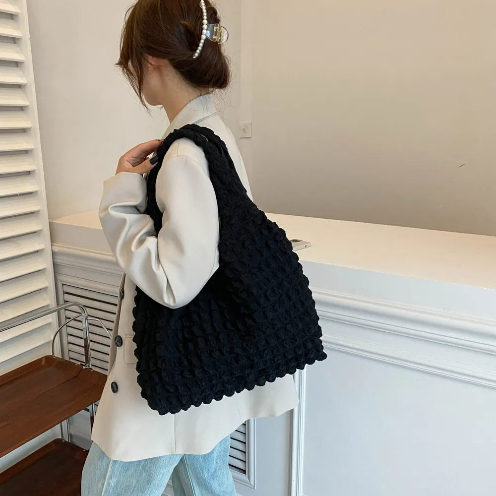 Ruched Polyester Large Handbag - Tote Bag by Trendsi | Available at Handbags Specialist Headquarter