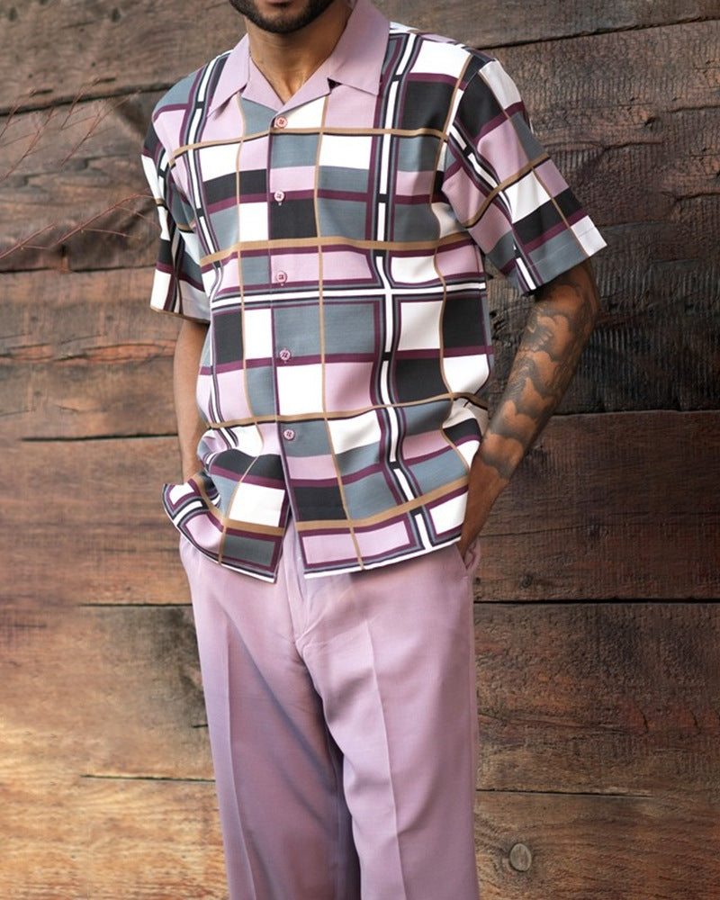 Big & Bold: Men's Short Sleeve Shirt & Pants Set