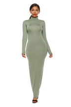 Mock Neck Long Sleeve Maxi Slim Dress - Maxi Dress by Trendsi | Available at Handbags Specialist Headquarter