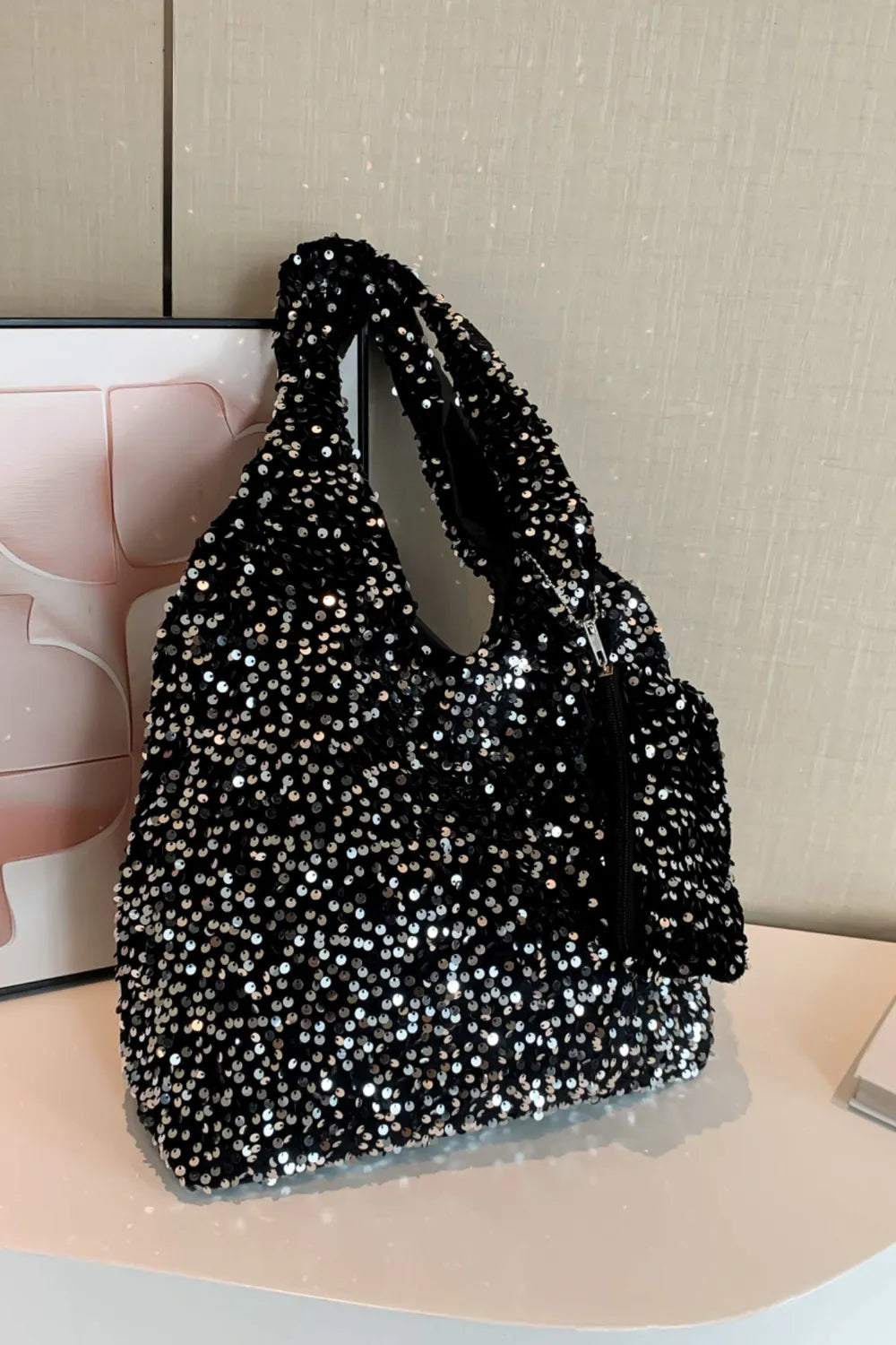 Sequin Polyester Handbag - Tote Bag by Trendsi | Available at Handbags Specialist Headquarter