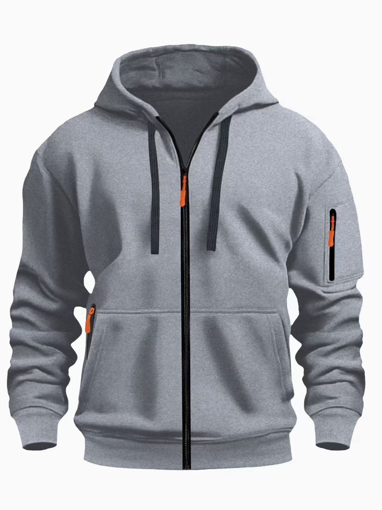 Zipper Hooded Sweatshirt Men's Sports Casual Cardigan Coat