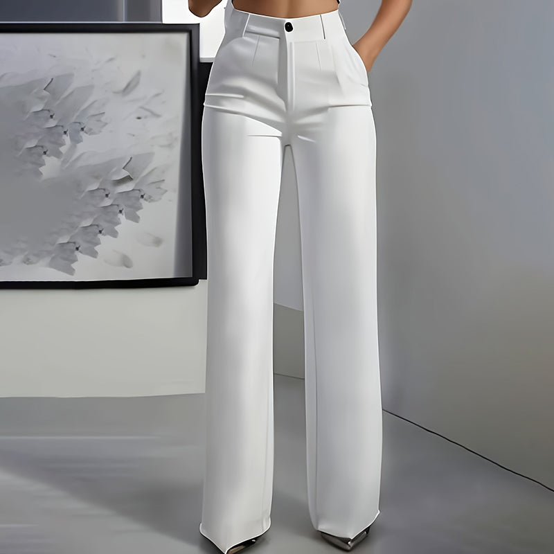Chic High-Waist Wide Leg Pants - Daily Wear Essential