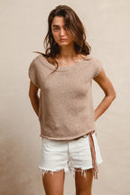 BiBi One Side Off Shoulder Knit Top - Tops by Trendsi | Available at Handbags Specialist Headquarter