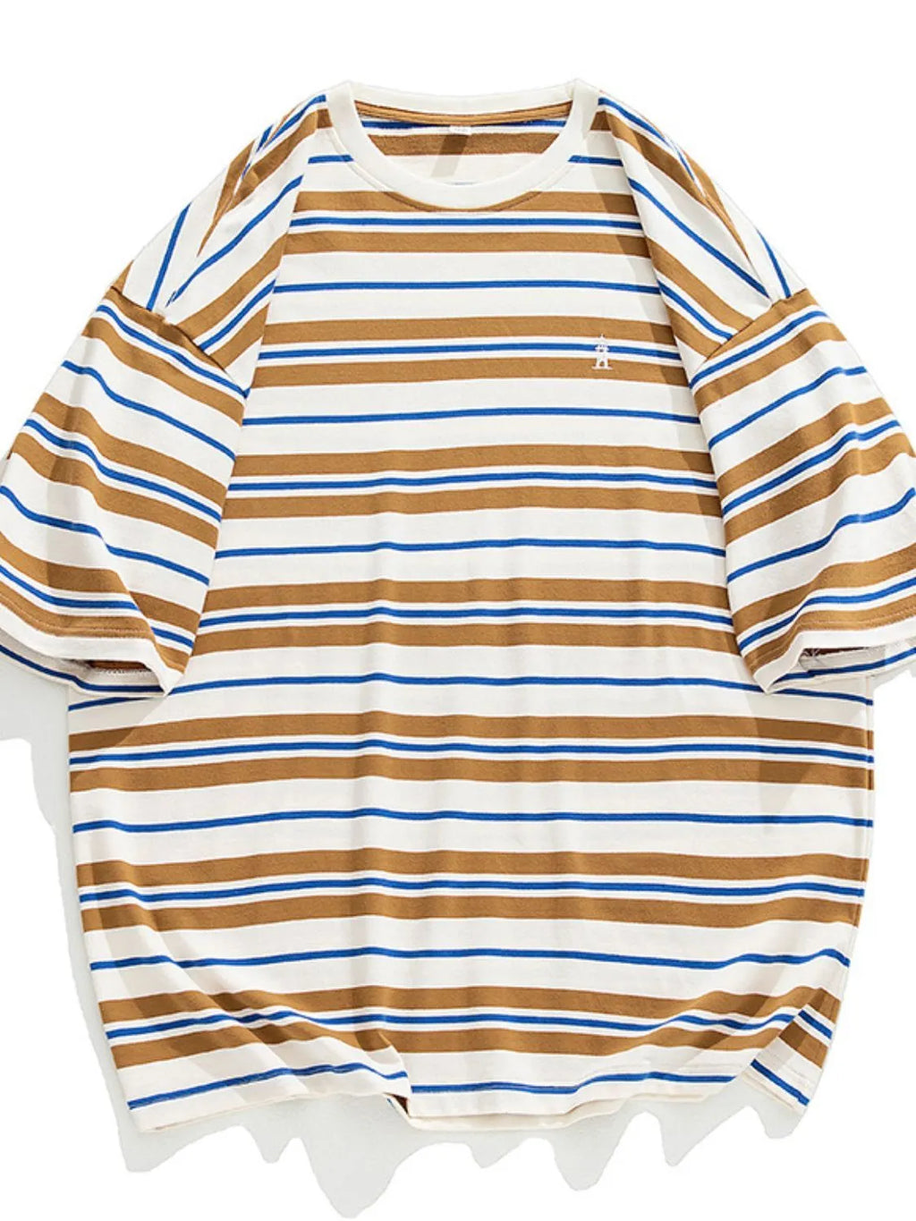 Men's Plus Size Basic style Round Neck Striped T-Shirt - Men's T-Shirt by Trendsi | Available at Handbags Specialist Headquarter