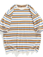 Men's Plus Size Basic style Round Neck Striped T-Shirt - Men's T-Shirt by Trendsi | Available at Handbags Specialist Headquarter