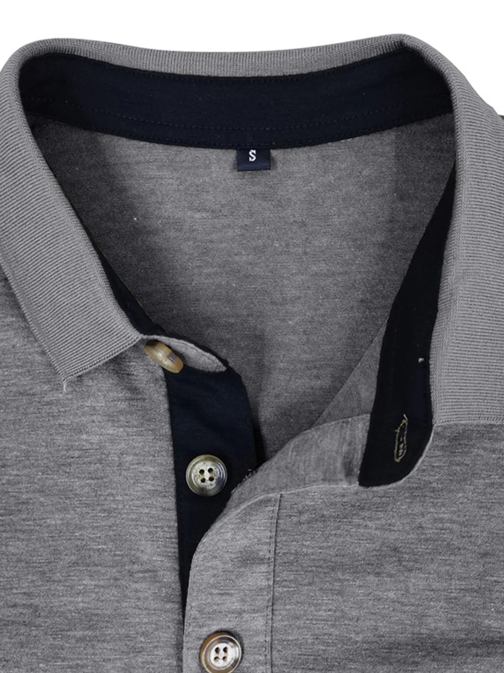 Men's Full Size Long Sleeve Pocket Polo Shirt Plus Size - Men's Polo shirt by Trendsi | Available at Handbags Specialist Headquarter