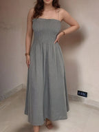 Full Size Smocked Cami Dress and Jacket Set Plus Size - Dresses by Trendsi | Available at Handbags Specialist Headquarter