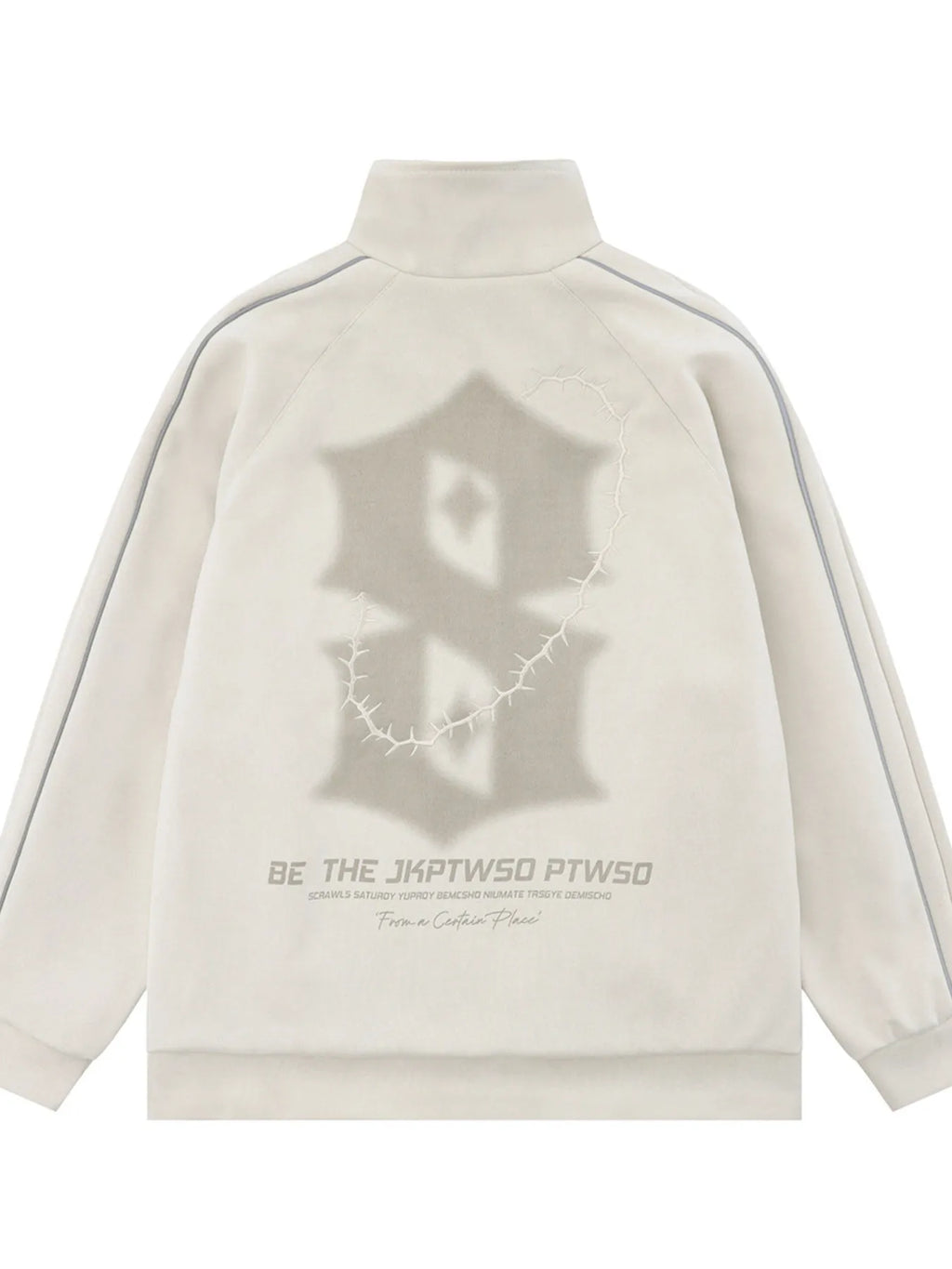 Men's Letter Graphic Track Jacket with Contrast Trim - Men's jackets by Trendsi | Available at Handbags Specialist Headquarter