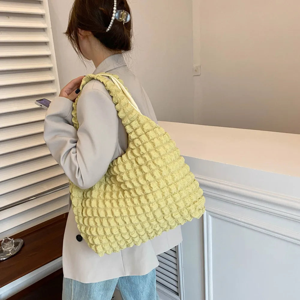 Ruched Polyester Large Handbag - Tote Bag by Trendsi | Available at Handbags Specialist Headquarter