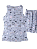 Printed Round Neck Top and Shorts Lounge Set - sleepwear by Trendsi | Available at Handbags Specialist Headquarter