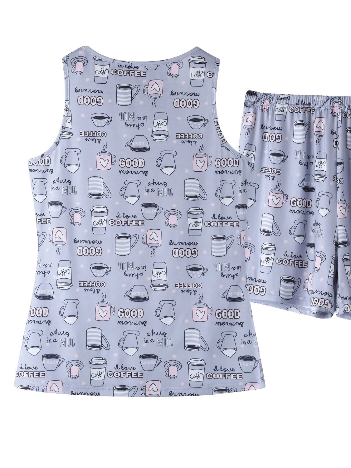 Printed Round Neck Top and Shorts Lounge Set - sleepwear by Trendsi | Available at Handbags Specialist Headquarter
