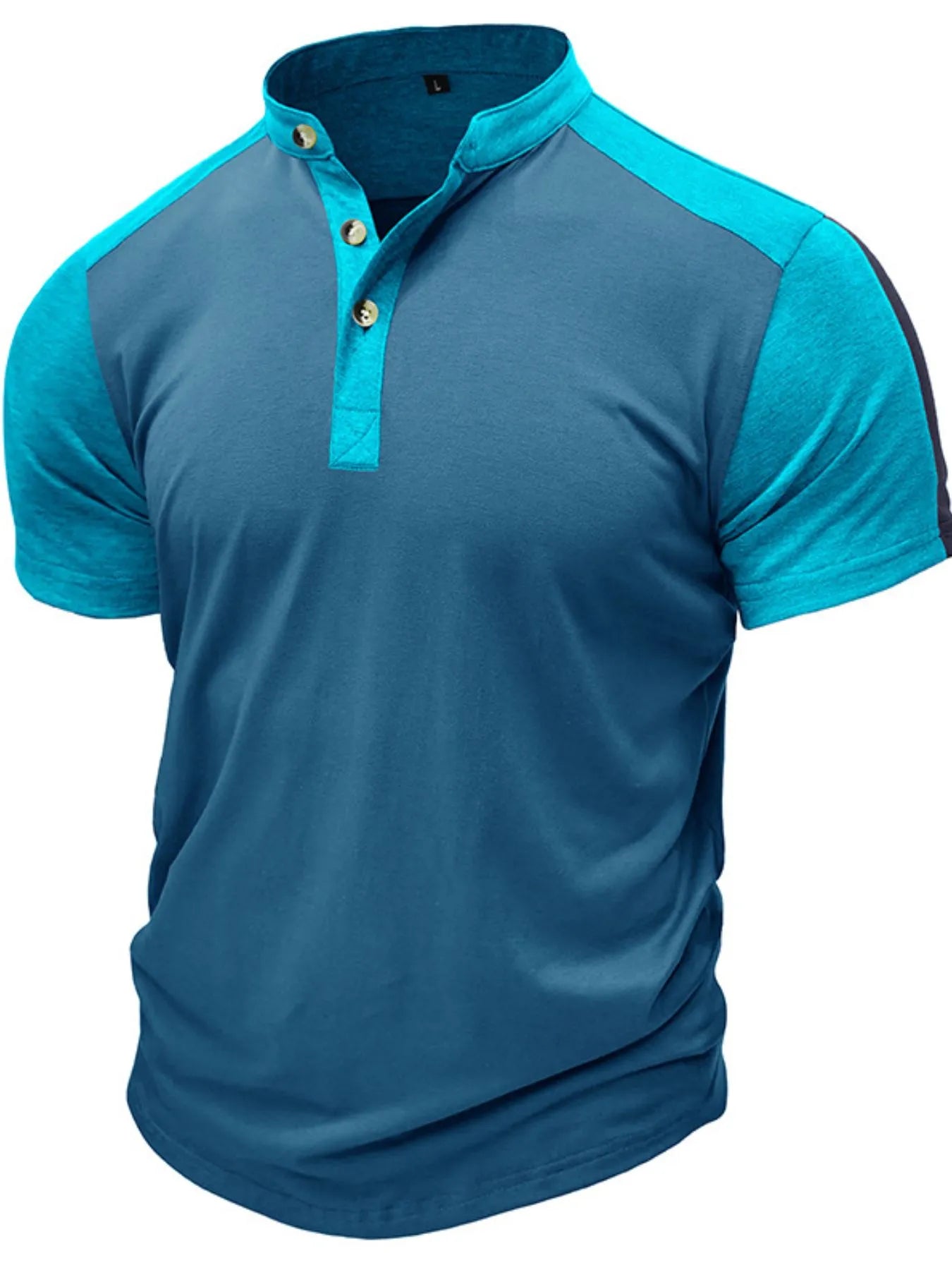 Men's Plus Size Color Block Short Sleeve Polo Shirt - Men's Polo shirt by Trendsi | Available at Handbags Specialist Headquarter