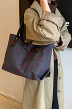 Polyester Bow Polka Dot Tote Bag - Tote Bag by Trendsi | Available at Handbags Specialist Headquarter