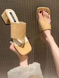 Toe Post Block Heels Sandals - Women Sandals by Trendsi | Available at Handbags Specialist Headquarter